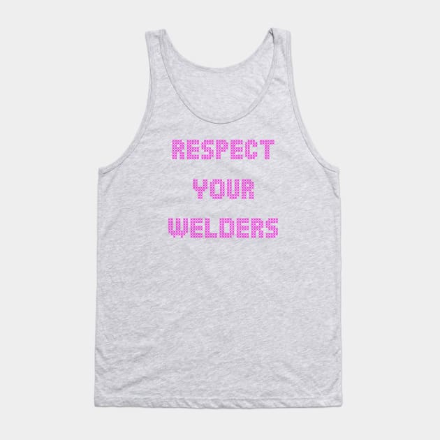 respect your welders, pink cross stitch embroidery Tank Top by weilertsen